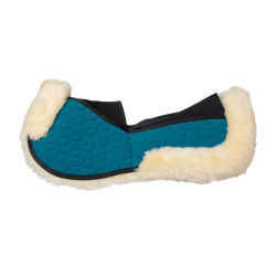 Equestro-Schabracke aus Elasthan mit Taschen und Lammfellfutter Petroleum / natürlich Equestro-Schabracke aus Elasthan mit Taschen und Lammfellfutter Petroleum / natürlich