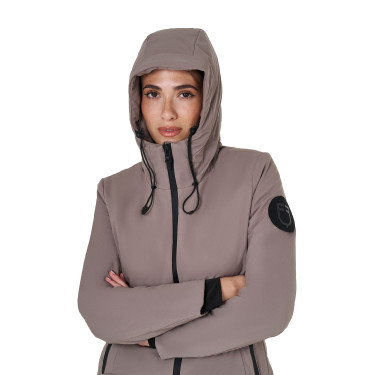 Wasserabweisende und winddichte Equestro Damenjacke Gestromt Braun
