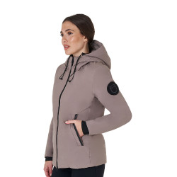 Wasserabweisende und winddichte Equestro Damenjacke Gestromt Braun