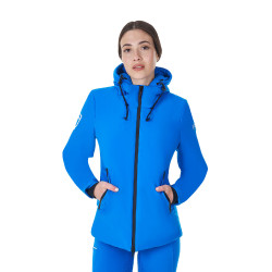 Wasserdichte Damenjacke Equestro x FISE Blau aus Savoyen