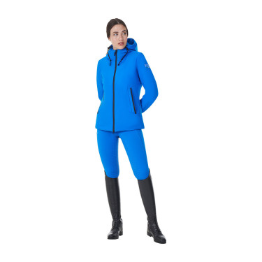 Wasserdichte Damenjacke Equestro x FISE Blau aus Savoyen