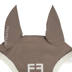 Equestro Fliegenhaube mit geflochtener Kordel Walnuss / Antikweiß Braun