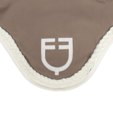 Equestro Fliegenhaube mit geflochtener Kordel Walnuss / Antikweiß Braun