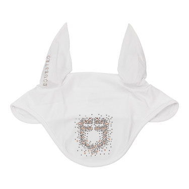 Equestro-Haube aus technischem Stoff mit Strass-Logo Weiß Weiß Equestro-Haube aus technischem Stoff mit Strass-Logo Weiß Weiß