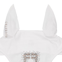Equestro-Haube aus technischem Stoff mit Strass-Logo Weiß Wei&amp;szlig;