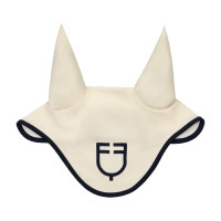 Equestro Schabracke Wave aus technischem Stoff mit Steppung Antikweiß/Marineblazer