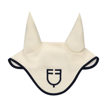 Equestro Schabracke Wave aus technischem Stoff mit Steppung Antikweiß/Marineblazer