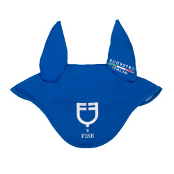Equestro x FISE Fliegenhaube aus Funktionsstoff Blau aus Savoyen