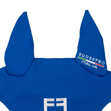Equestro x FISE Fliegenhaube aus Funktionsstoff Blau aus Savoyen