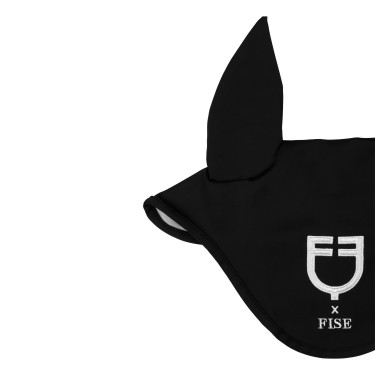 Equestro x FISE Fliegenhaube aus Funktionsstoff Schwarz