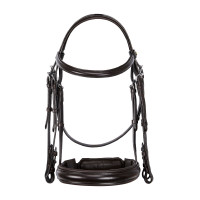 Equestro Dressurtrense aus Leder ohne Zügel Dunkelbraun