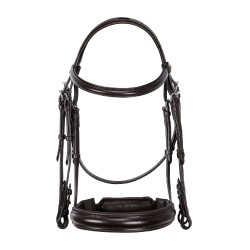 Equestro Dressurtrense aus Leder ohne Zügel Dunkelbraun Equestro Dressurtrense aus Leder ohne Zügel Dunkelbraun