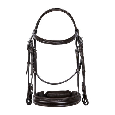 Equestro Dressurtrense aus Leder ohne Zügel Dunkelbraun Equestro Dressurtrense aus Leder ohne Zügel Dunkelbraun