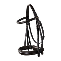 Equestro Dressurtrense aus Leder ohne Zügel Dunkelbraun