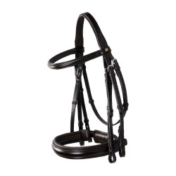 Equestro Dressurtrense aus Leder ohne Zügel Dunkelbraun Equestro Dressurtrense aus Leder ohne Zügel Dunkelbraun