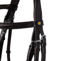 Equestro Dressurtrense aus Leder ohne Zügel Dunkelbraun