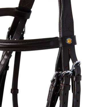 Equestro Dressurtrense aus Leder ohne Zügel Dunkelbraun Equestro Dressurtrense aus Leder ohne Zügel Dunkelbraun