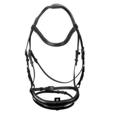 Anatomisches Equestro-Zaumzeug mit gebogener Nasenriemenführung Schwarz