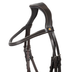 Anatomisches Equestro-Zaumzeug mit gebogener Nasenriemenführung Dunkelbraun