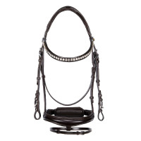 Neues englisches Equestro-Trensenzaum aus Leder mit Strass Dunkelbraun Neues englisches Equestro-Trensenzaum aus Leder mit Strass Dunkelbraun