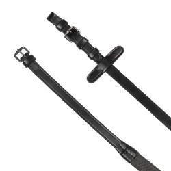 Englisches Zaumzeug Equestro aus schwarzem Leder Schwarz