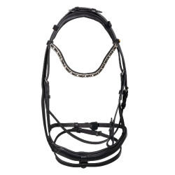 Equestro-Zaumzeug mit anatomischem Nasenriemen Schwarz