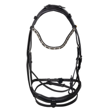Equestro-Zaumzeug mit anatomischem Nasenriemen Schwarz
