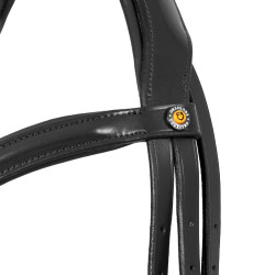 Equestro-Zaumzeug mit einfachem Reithalfter und breitem, gebogenem Genickstück Schwarz