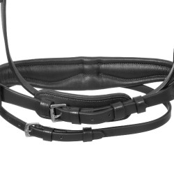 Equestro-Zaumzeug mit einfachem Reithalfter und breitem, gebogenem Genickstück Schwarz