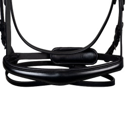 Anatomisches Equestro-Zaumzeug mit fuchsiafarbenen Steinen Schwarz