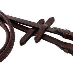 Trense Equestro mit mexikanischem Nasenriemen und synthetischem Lammfell Dunkelbraun