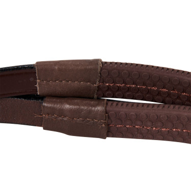 Trense Equestro mit mexikanischem Nasenriemen und synthetischem Lammfell Dunkelbraun