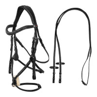 Mexikanisches Zaumzeug Supreme mit anatomischem Nasenriemen Schwarz Mexikanisches Zaumzeug Supreme mit anatomischem Nasenriemen Schwarz
