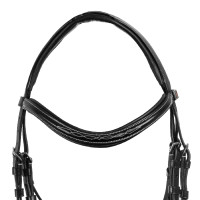 Mexikanisches Zaumzeug Supreme mit anatomischem Nasenriemen Schwarz Mexikanisches Zaumzeug Supreme mit anatomischem Nasenriemen Schwarz