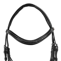 Mexikanisches Zaumzeug Supreme mit anatomischem Nasenriemen Schwarz