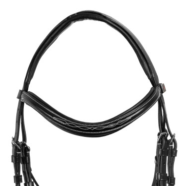 Mexikanisches Zaumzeug Supreme mit anatomischem Nasenriemen Schwarz