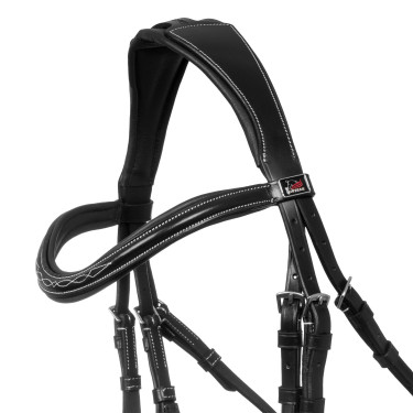 Mexikanisches Zaumzeug Supreme mit anatomischem Nasenriemen Schwarz