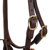 One-Ear-Zaumzeug Pool’s Messing mit Kehlriemen Geölt One-Ear-Zaumzeug Pool’s Messing mit Kehlriemen Geölt