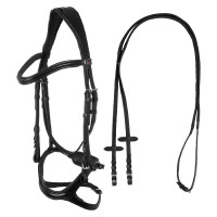 Trense Supreme mit gebogener anatomischer Nasenkrause Schwarz Trense Supreme mit gebogener anatomischer Nasenkrause Schwarz