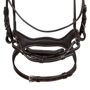 Trense Supreme mit gebogener anatomischer Nasenkrause Dunkelbraun