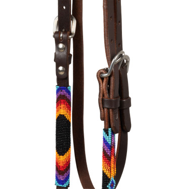 Geöltes, perlenverziertes Western-Zaumzeug Pool’s Serape Dunkelbraun