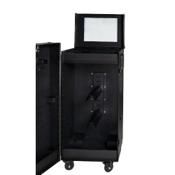 Sattelkammer-Spind Equestro, schwarzes Material, 65×62×138 cm Schwarz F026 Sattelkammer-Spind Equestro, schwarzes Material, 65×62×138 cm Schwarz F026