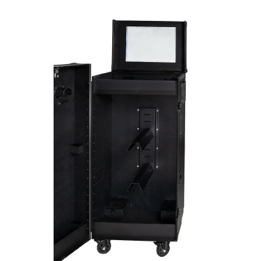 Sattelkammer-Spind Equestro, schwarzes Material, 65×62×138 cm Schwarz F026 Sattelkammer-Spind Equestro, schwarzes Material, 65×62×138 cm Schwarz F026