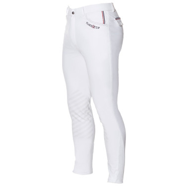 Pantalon Flags & Cup Saint Malo homme Blanc / marron Pantalon Flags & Cup Saint Malo homme Blanc / marron