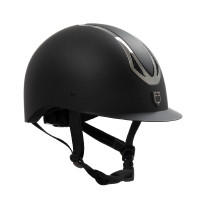 Unisex-Reithelm Equestro Azael mit hinterem Verstellrädchen, nach EN 1384-2023 Schwarz / Gunmetal