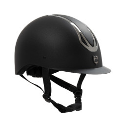 Unisex-Reithelm Equestro Azael mit hinterem Verstellrädchen, nach EN 1384-2023 Schwarz / Gunmetal