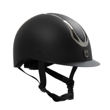 Unisex-Reithelm Equestro Azael mit hinterem Verstellrädchen, nach EN 1384-2023 Schwarz / Gunmetal
