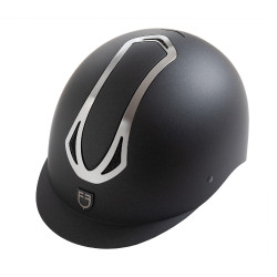 Unisex-Reithelm Equestro Azael mit hinterem Verstellrädchen, nach EN 1384-2023 Schwarz / Gunmetal
