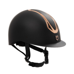 Unisex-Reithelm Equestro Azael mit hinterem Verstellrädchen, nach EN 1384-2023 Schwarz / Roségold