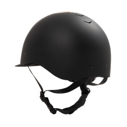 Unisex-Reithelm Equestro Azael mit hinterem Verstellrädchen, nach EN 1384-2023 Schwarz / Roségold